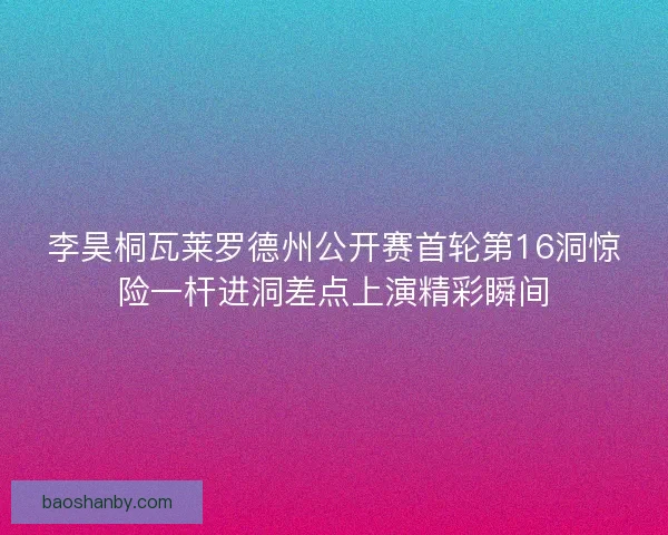 李昊桐瓦莱罗德州公开赛首轮第16洞惊险一杆进洞差点上演精彩瞬间